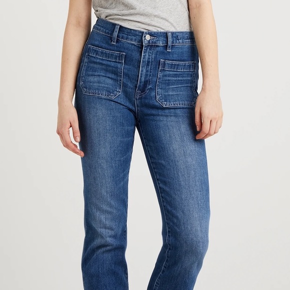 J. Crew Denim - J.Crew Billie Demi boot front patch pocket boho denim blue jeans size 32